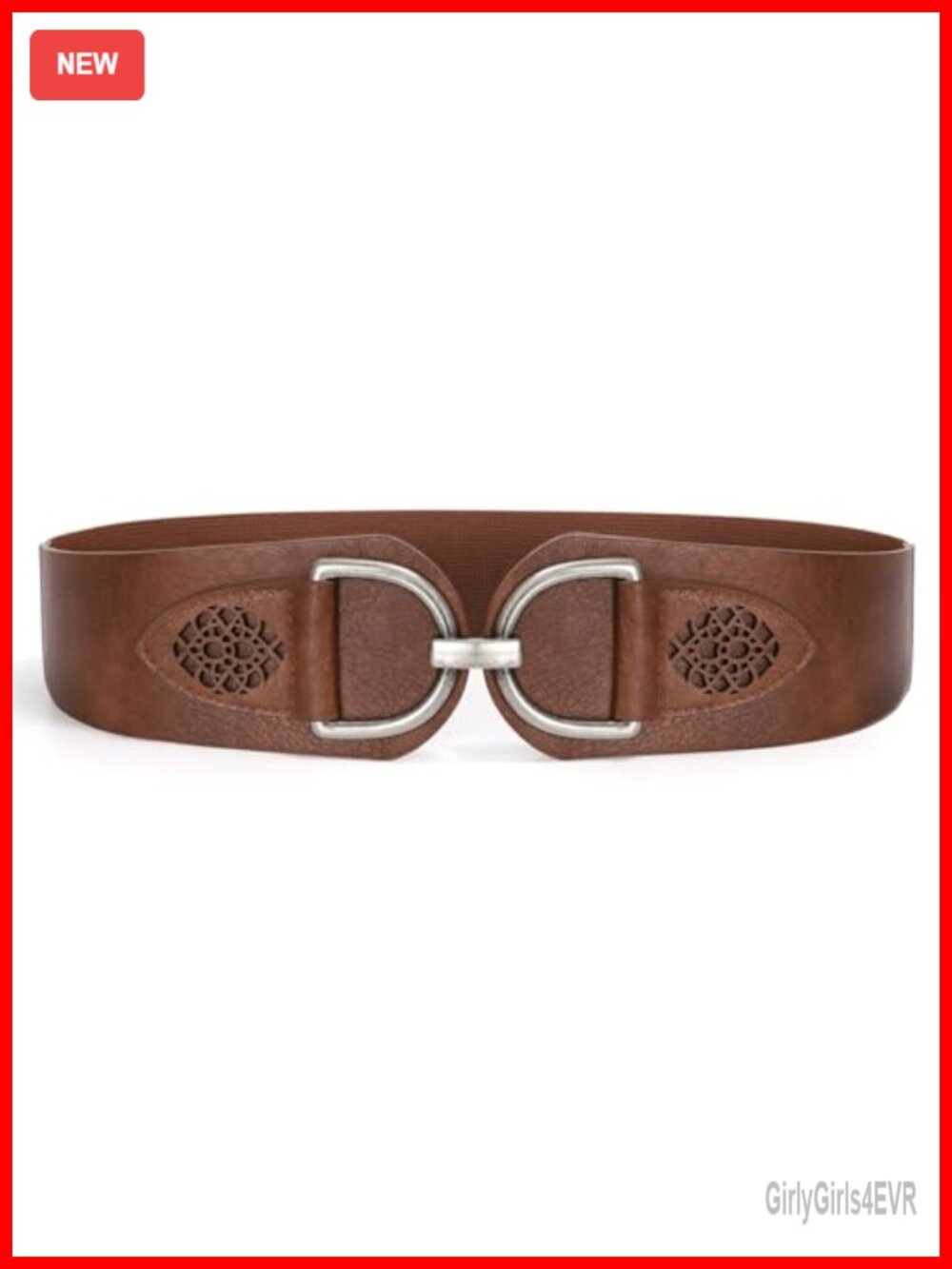 Vintage Wide Stretchy Elastic Waist Belt Chunky Buckle for Dresses Coats